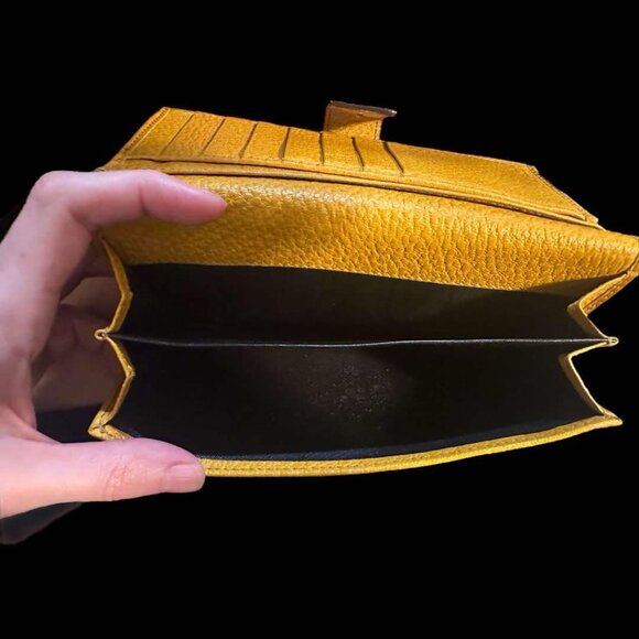 Gucci Bamboo Yellow Long Bifold Wallet - GREAT CONDITION - IN BOX - Picture 4 of 8